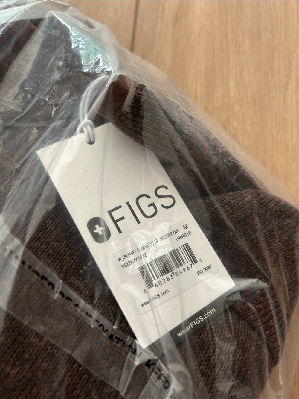 NWT - FIGS On-Shift Classic 1/2 Zip Knit Sweater Jacket in Heather Espresso - Picture 2 of 4